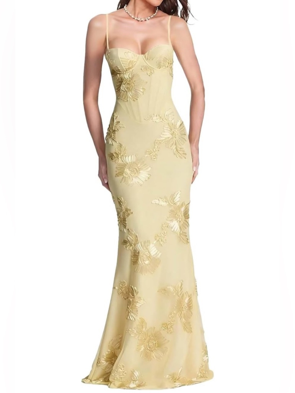 New 2026 Floral Embroidery Mermaid Long Corset Formal Dress